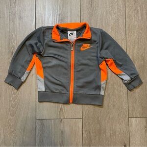 NIKE Toddler Boy's Grey & Orange Full-Zip Track Jacket 12‎ Months